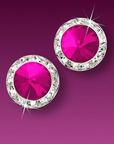 17mm Color Crystal Button Earrings